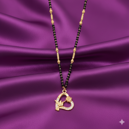 Artificial Gold Plated Hummingbird Heart Mangal sutra with AD For women