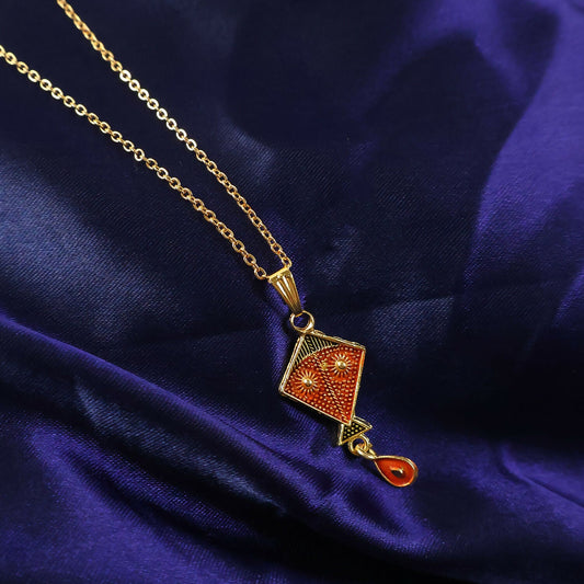 Traditional Kite Shape Pendant Necklace with Chain for Women
