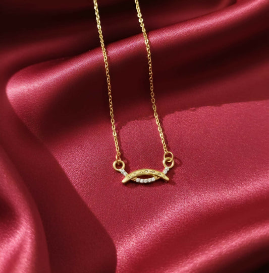 Dainty    Artificial Gold Plated AD Necklace For women and girls