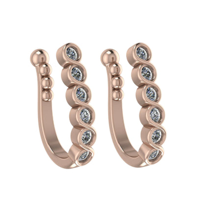 Clip On Nath Nose Pin Combo    Artificial Gold Rose Silver ADFake Piercing Combo Pack of 2