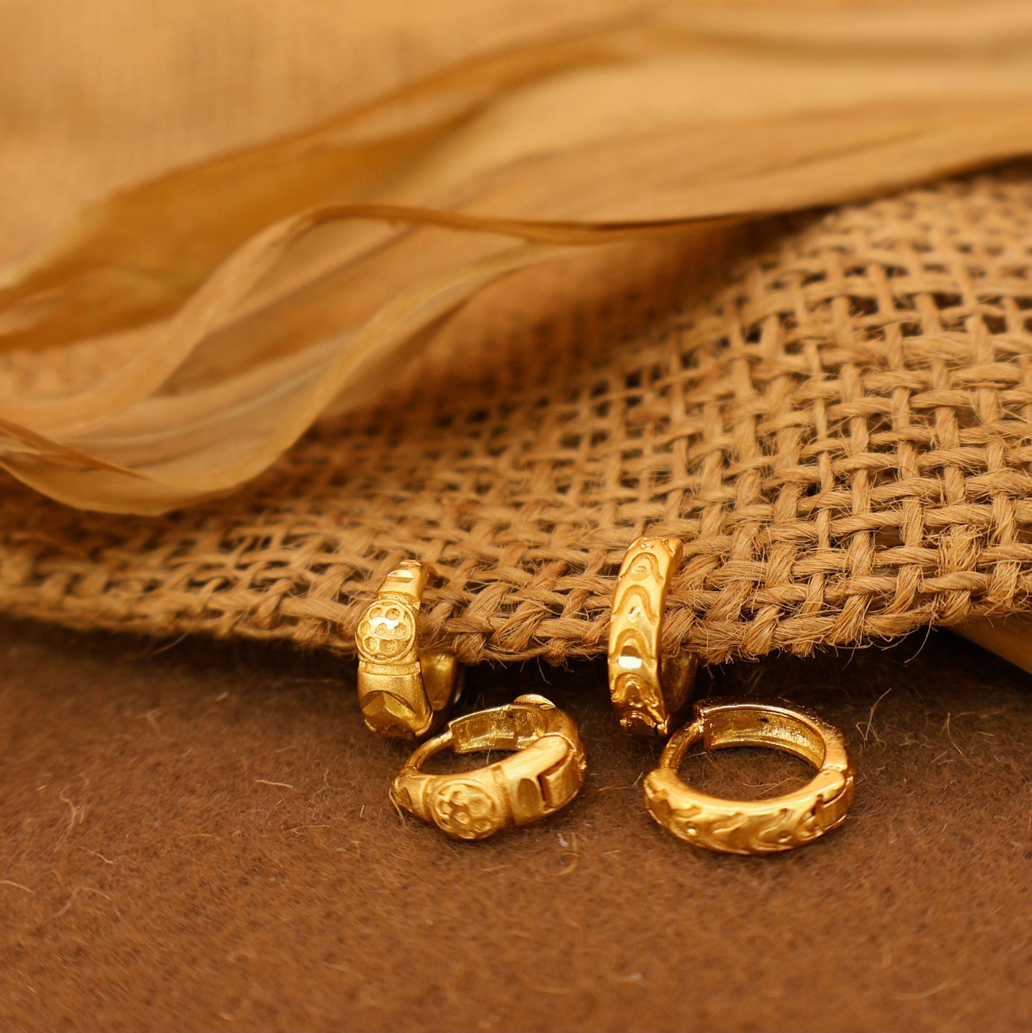 Artificial Gold AD Hoop Earrings for women and girls Combo Pack of 2