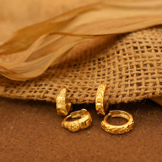 Artificial Gold AD Hoop Earrings for women and girls Combo Pack of 2
