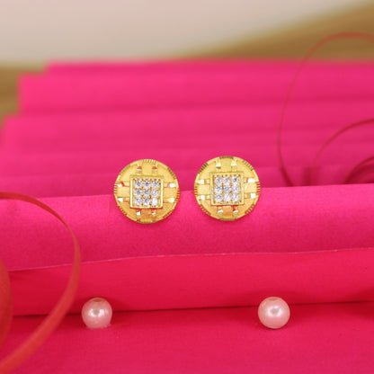 Heart Filigree   Artificial Gold-Plated Stud Earrings with AD for women and girls