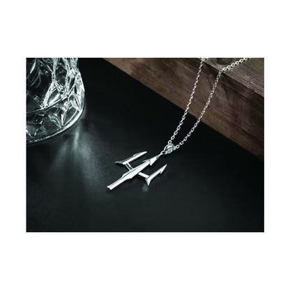Silver Plated Trishul Chain Pendant for Men