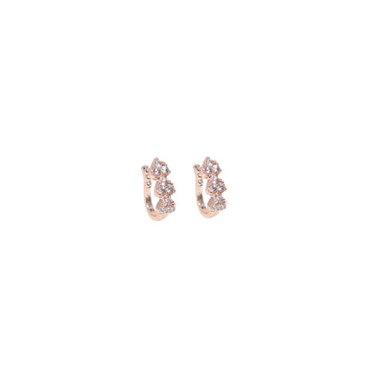 2Pc Non-Piercing Nose Ring Set Floral & Cuff    Artificial Gold Silver AD