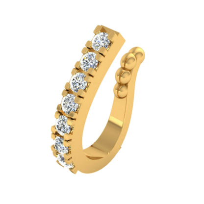 Artificial Gold-Plated CZ Line Nose Ring | Elegant Daily Wear Nosepin