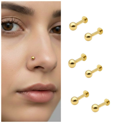Artificial Gold Flat Back Stud nosepin stud Laung Koka Nathni combo pack of 6