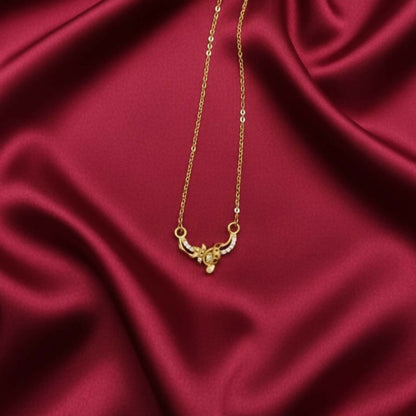 Artificial Gold-Plated Floral Pendant Necklace with AD For women and girls