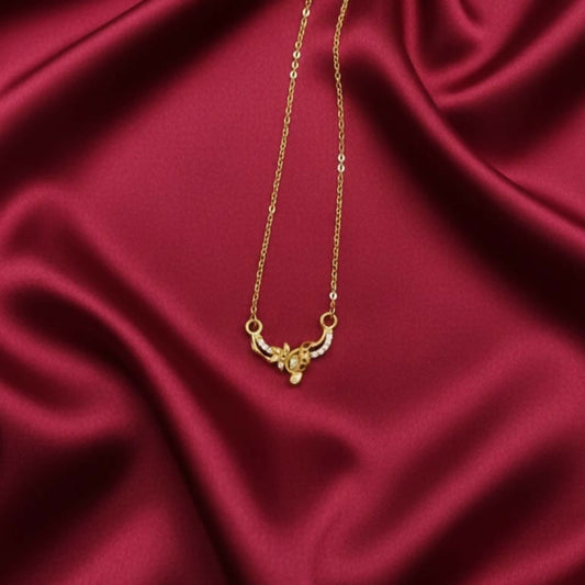 Artificial Gold-Plated Floral Pendant Necklace with AD For women and girls