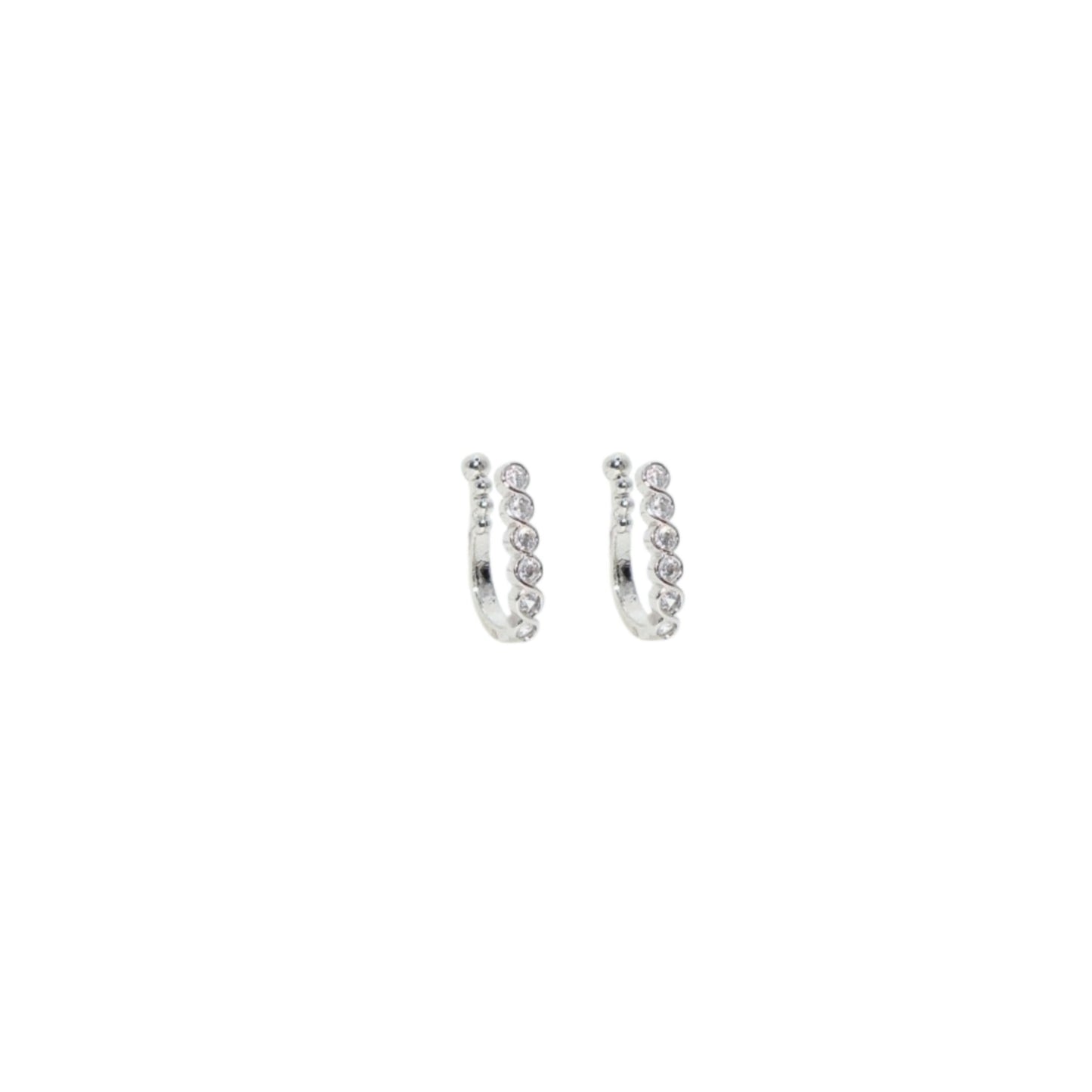 2Pc Non-Piercing Nose Ring Set Mega Combo Floral Cuff AD