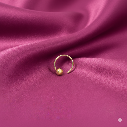 Artificial Gold Seamless Nosering Laung Koka Nathni Minimalist Ball Hoop Piercing