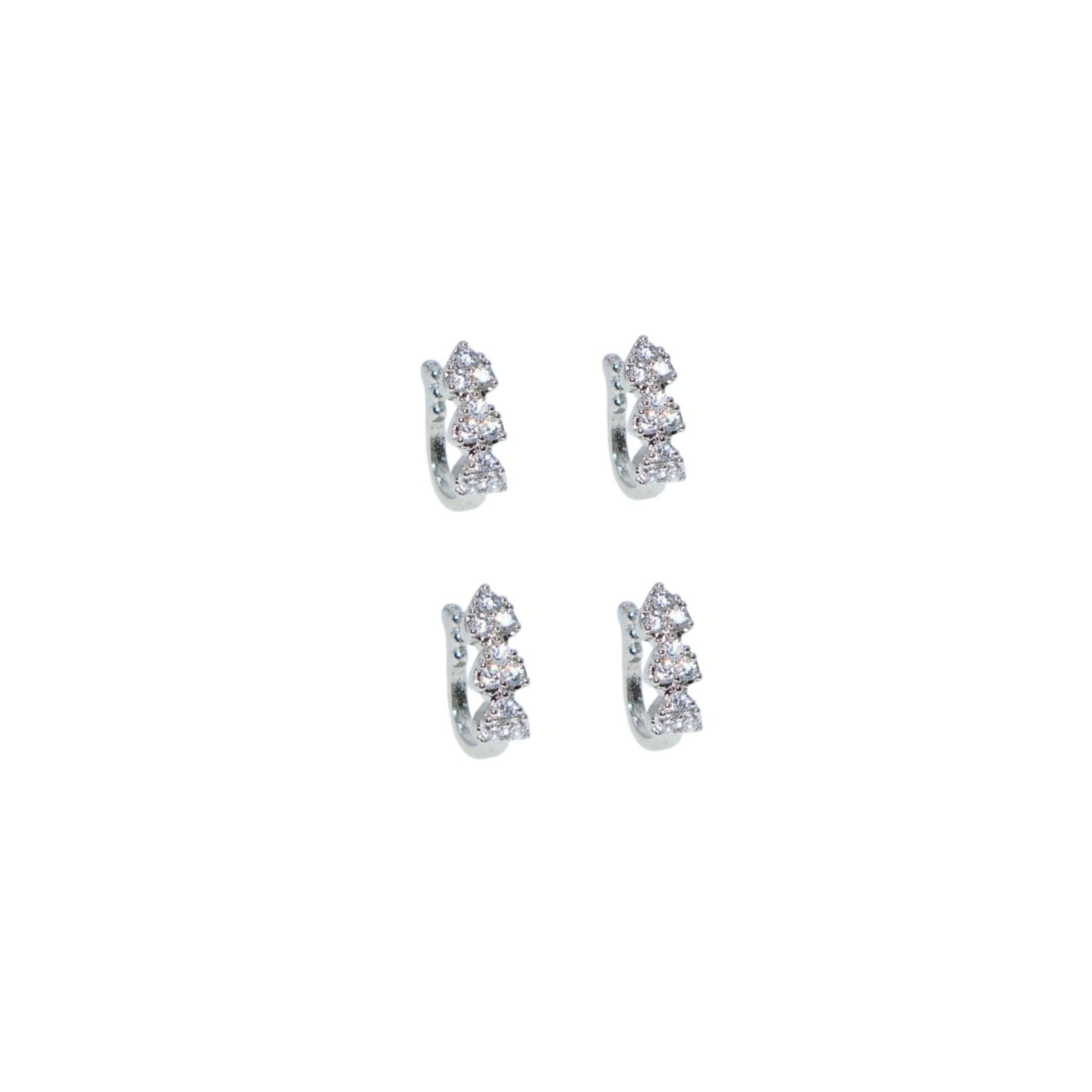 Clip-On Nose Ring Combo | Flower Stud & Double Hoop Nath Combo Pack of 4