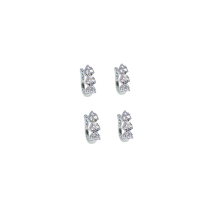 Clip-On Nose Ring Combo | Flower Stud & Double Hoop Nath Combo Pack of 4