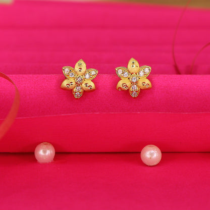 Artificial Gold Plated Floral Stud Earrings for women and girls