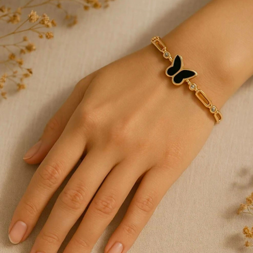 Stainless Steel   Artificial Gold Plated Kada Bracelet For Girls And Women