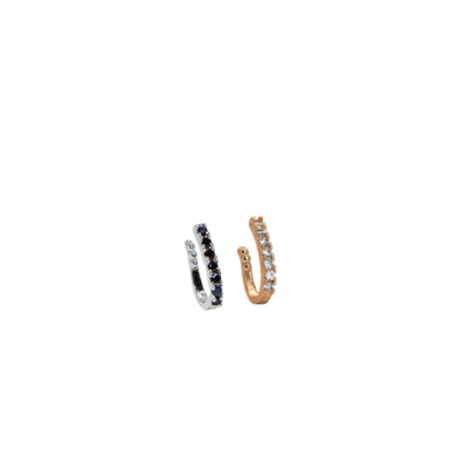 Rose    Artificial Gold Tone Fake Nose Ring - Black Stones Combo Pack of 2