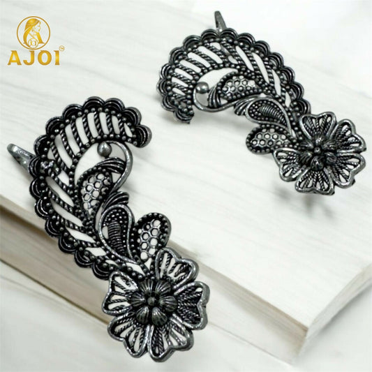 Stylish Oxidised Silver Ear Cuff Earrings for Women & Girls