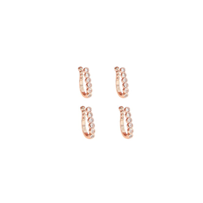 Clip-On Nose Ring Combo | Flower Stud & Double Hoop Nath Combo Pack of 4