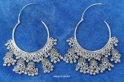 Silver Bali jhumka Earrings