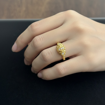 Elegant   Artificial Gold-Tone Designer Ring – Pack of 6 (Mix Collection)