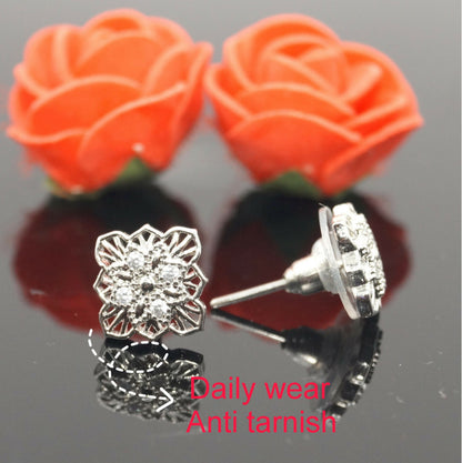 Filigree Diamond Cluster Stud Earrings for women and girls