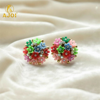 Elegant Handmade Flower Cluster Earrings for Women & Girls